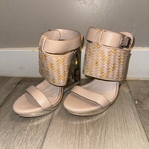 BCBGMAXAZRIA “PA-MANE” Heels – Size 7.5 – Parfait/Nude – Chrome Heel